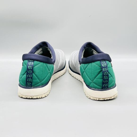 LL Bean Shoes Mens 11 Gray Green Quilted Nylon Slip On House Slippers Comfort main image 6